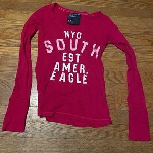 American Eagle NYC South EST Women's Pink Long Sleeve Thermal Undershirt Sz M